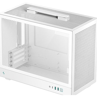DeepCool CH160 PLUS Micro-ATX Mini Tower PC Case, Tempered Glass, Mesh Airflow Design, 240mm Radiator Support, USB-C & USB 3.0 Front I/O, GPU up to 342mm, White