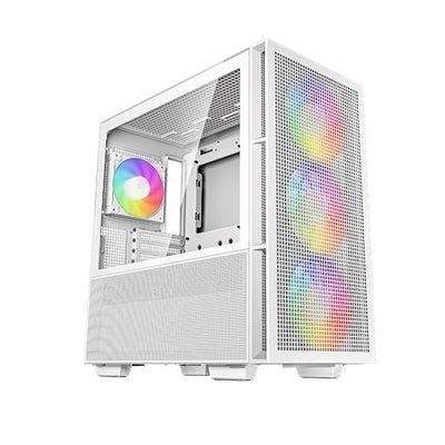 DeepCool CH560, White, Mid Tower Gaming Case, Tempered Glass, 4x ARGB Fans, E-ATX/ATX/MicroATX