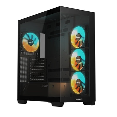 Gigabyte C500 Panoramic Stealth RGB Gaming PC Case, Tempered Glass, Optimized Airflow, ATX/Micro-ATX, Support for Liquid Cooling, Stealth Motherboard Compatible