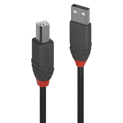 Lindy 36675 5m USB-A (M) 2.0 To USB-B (M) 2.0 Anthra Line 480Mbps Cable - Black