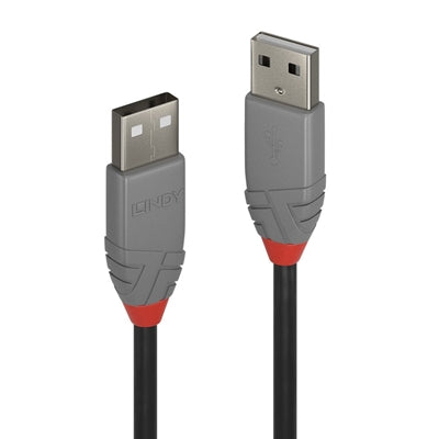 Lindy 36693 2m USB-A (M) 2.0 Anthra Line 480Mbps Cable - Black