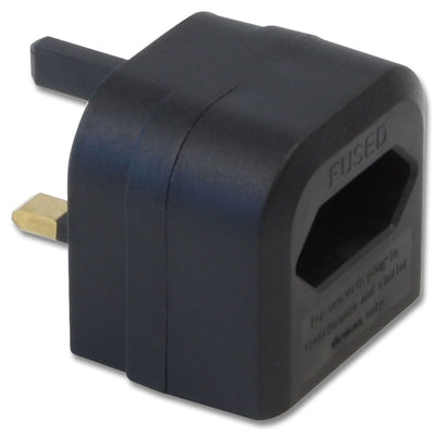 Lindy Euro Transformer to UK Adapter Plug, Black