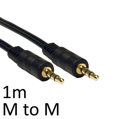 3.5mm (M) Stereo Plug to 3.5mm (M) Stereo Plug 1m Black OEM Cable