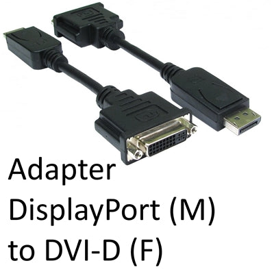 DisplayPort 1.2 (M) to DVI-D (F) Black OEM Adapter