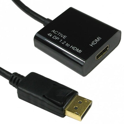 15CM DISPLAY PORT V1.2 - HDMI ACTIVE ADAP 4K BLACK