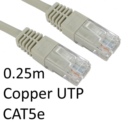 RJ45 (M) to RJ45 (M) CAT5e 0.25m Grey OEM Moulded Boot Copper UTP Network Cable