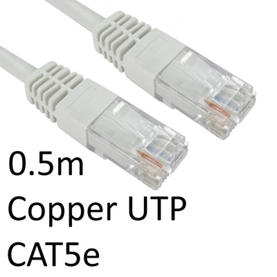 RJ45 (M) to RJ45 (M) CAT5e 0.5m White OEM Moulded Boot Copper UTP Network Cable