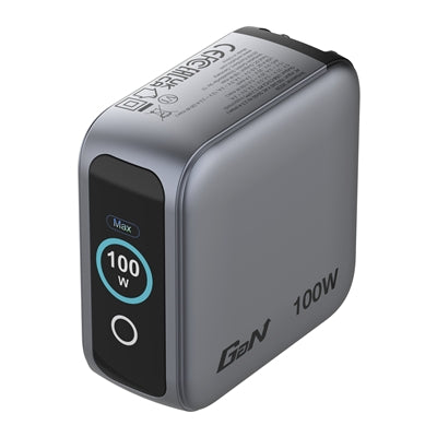 Verbatim Mini GaN Charger 100W With Display, 100W 3-Port + 100W USB-C to USB-C Cable