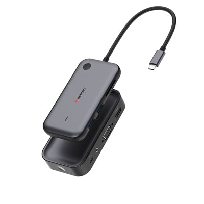 Verbatim Share My Screen USB-C Wireless Display Adapter 1080P With Hub WDA-01, Built-In Hub With 2 x USB-A Ports And SD/microSD Slots