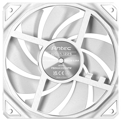 Antec NOVA 120 PWM Fan, White, High-Performance Cooling with Fluid Dynamic Bearing, Precise Three-Phase Speed Control, Industrial-Grade Metal Construction, and Dustproof Design