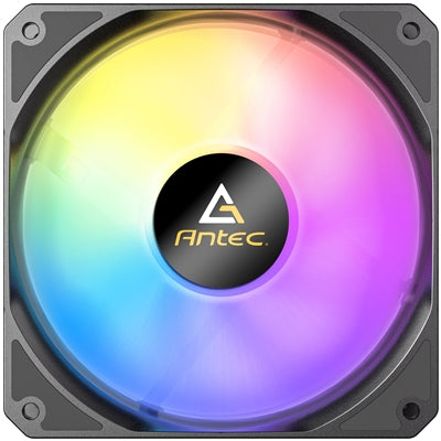 Antec P12R ARGB Reverse PWM 120mm Fan - 4-Pin, Black, High-Airflow Cooling, 9-Blade Design with Anti-Vibration Pads