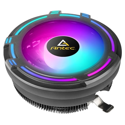 Antec T120 Fan CPU Cooler, Universal Socket, 120mm Chromatic Silent RGB Fan, 1500RPM, Massive Black Aluminium Fins for Enhanced Cooling Performance, Designed for Small Form Factor Cases