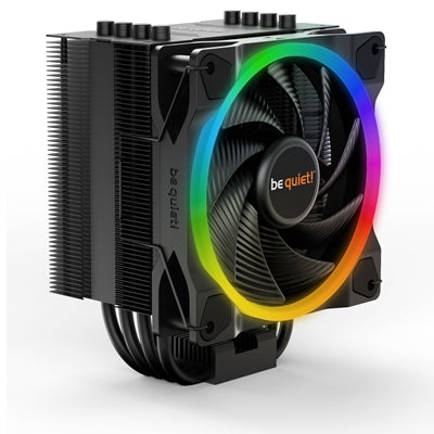 be quiet! Pure Rock 2 FX Black Fan CPU Cooler, Universal Socket, Light Wings 120mm PWM Addressable RGB LED Cooling Fan, 2000RPM, 4 Heat Pipes, 150W TDP, Airflow-Optimized Fan Blades for High Pressure & Low Noise, Intel LGA 1700 & AMD AM5 Compatibl