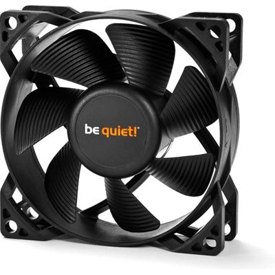 be quiet! Pure Wings 2 High Speed Black Fan, 80mm, 1900RPM, 3-Pin PWM Fan Connector, Black Frame, Black Blades, 7 Airflow-Optimized Fan Blades That Reduce Noise Generating Turbulence