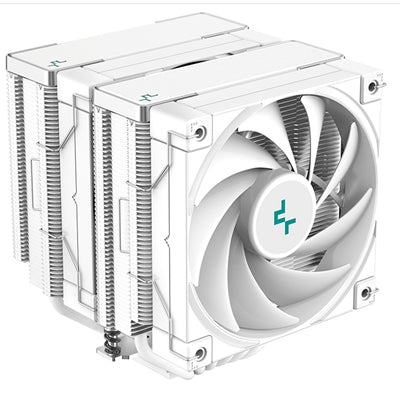 DeepCool AK620 WH Fan CPU Cooler, Universal Socket, Dual Powerful 120mm FDB PWM White Fans, 1850RPM, 6 Heat Pipes, 260W Heat Dissipation Power, Unique Matrix Fin Design, White Edition,