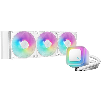 DeepCool LE360 V2 White 360mm Liquid CPU Cooler, Triple 120mm ARGB Fans, Anti-Leak Tech, Quiet High-Performance Pump, Compatible with Intel & AMD Sockets