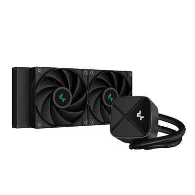 DeepCool LS520S Zero Dark All In One Liquid CPU Cooler, 240mm Radiator, 2 x 120mm Deepcool Fans, Intel/AMD