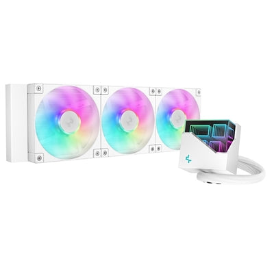 DeepCool LT360 Liquid CPU Cooler, 360mm Radiator, Triple 120mm ARGB Fans, Infinity Mirror Top Cap, Anti-Leak Tech, White