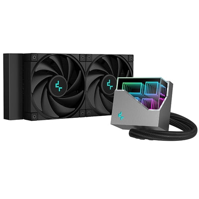 DeepCool LT520 AiO Liquid CPU Cooler, Universal Socket, 240mm Radiator, PWM 2250RPM FK120 Performance Black Fans, Addressable RGB LED Lighting Infinity Mirror Pump Head