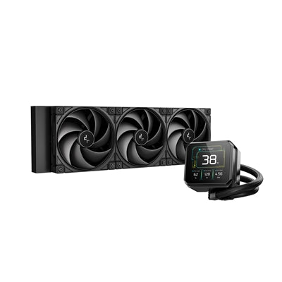 DeepCool Spartacus 360 AIO Liquid CPU Cooler, 360mm Radiator, 3 x 120mm PWM Fans, 3.4" LCD Display Pump, ARGB Lighting, Intel LGA1851/1700 & AMD AM5/AM4, Black