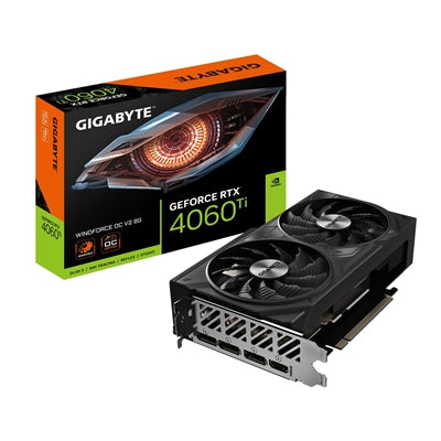 Gigabyte NVIDIA GeForce RTX 4060 Ti WINDFORCE OC V2 8G Graphics Card, 8GB GDDR6, 4352 CUDA Cores, 2550 MHz Core Clock, Dual Fan, 3x DisplayPorts / 1x HDMI Port