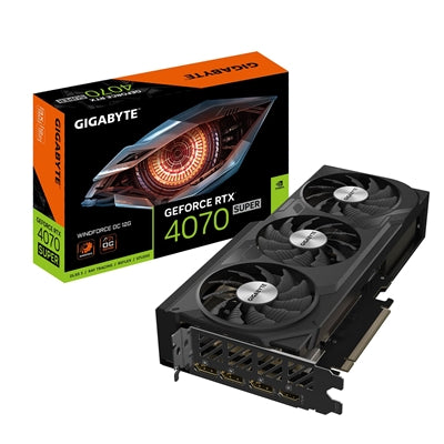 Gigabyte NVIDIA GeForce RTX 4070 SUPER WINDFORCE OC 12G Graphics Card, 12GB GDDR6X, 7168 CUDA Cores, 2505 MHz Core Clock, Triple Fan, 3x DisplayPorts / 1x HDMI Port