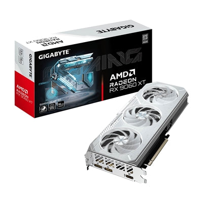Gigabyte AMD Radeon RX 9060 XT GAMING ICE OC 16GB GDDR6 Graphics Card, 2048 Streams, 3320 MHz Boost Clock, Triple Fan, RGB, 2x DisplayPorts / 1x HDMI Port