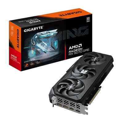 Gigabyte AMD Radeon RX 9070 GRE GAMING OC 12GB GDDR6 Graphics Card, 3072 Streams, 2340 MHz Core Clock, Triple Fan, 2x DisplayPorts / 2x HDMI Ports