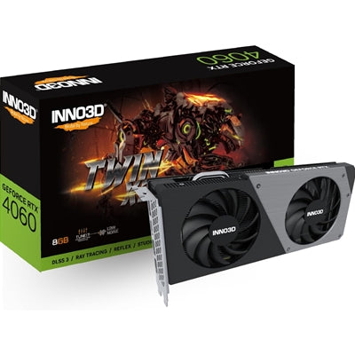 Inno3D NVIDIA GeForce RTX 4060 TWIN X2 Graphics Card, 8GB GDDR6, 3072 CUDA Cores, 2490 MHz Boot Clock, Dual Fan, 3x DisplayPorts / 1x HDMI Port