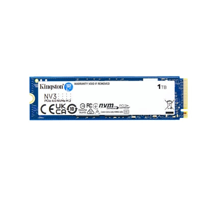 Kingston NV3 (SNV3S/1000G) 1TB NVMe SSD, M.2 Interface, PCIe Gen4, 2280, Read 6000 MB/s, Write 4000 MB/s, 3 Year Warranty