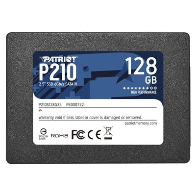 Patriot P210 (P210S128G25) 128GB 2.5 Inch SSD, Sata 3 Interface, Read 450MB/s, Write 540MB/s, 3 Year Warranty