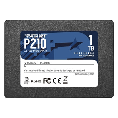 Patriot P210 (P210S1TB25) 1TB 2.5 Inch SSD, Sata 3 Interface, Read 520MB/s, Write 430MB/s, 3 Year Warranty