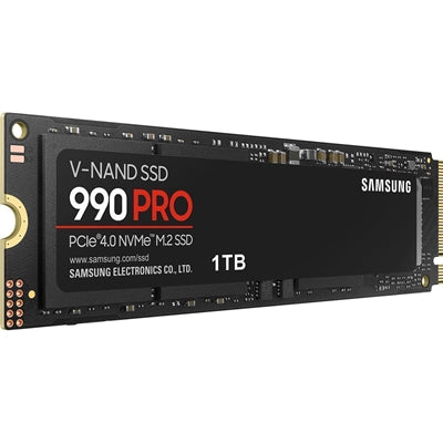 Samsung 990 PRO(MZ-V9P1T0BW) 1TB NVMe SSD, PCIe Gen4, M.2 Interface, 2280, Read 7450 MB/s, Write 3900 MB/s, 5 Year Warrantyear Warranty