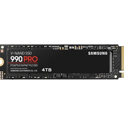 Samsung 990 PRO(MZ-V9P4T0BW ) 4TB NVMe SSD, PCIe Gen4, M.2 Interface, 2280, Read 7450 MB/s, Write 6900 MB/s, 5 Year Warranty