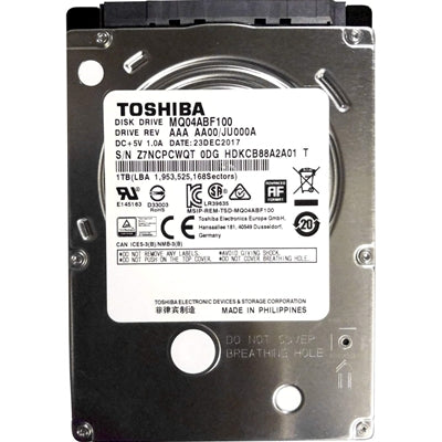 Toshiba MQ04ABF100 1TB 5400RPM 2.5 Inch 7mm Internal Hard Drive