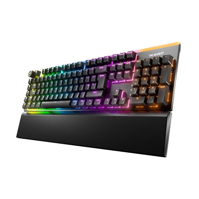 Be Quiet! Light Mount Silent Linear ARGB Mechanical Keyboard, 3D Media Wheel, 5 Macro Keys, silent keystrokes, hot-swappable 5-pin MX-style switch socket