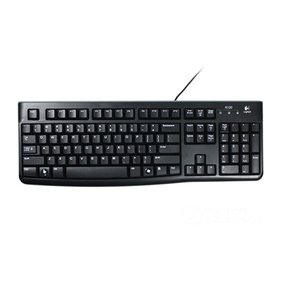 Logitech K120 Wired Keyboard for Windows, USB Plug-and-Play, Full-Size, Spill-Resistant, Curved Space Bar, Compatible with PC and Laptop, QWERTY UK English Layout, Black