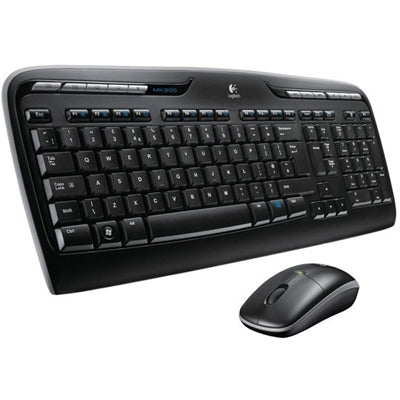 Logitech MK330 Wireless Keyboard and Mouse Combo for Windows, 2.4 GHz Wireless with USB-Receiver, Portable Mouse, Multimedia Keys, Long Battery Life for PC/Laptop, QWERTY UK Layout, Black