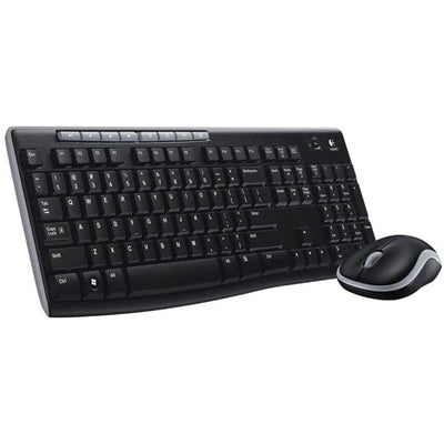 Logitech MK270 Wireless Keyboard and Mouse Combo for Windows, 2.4 GHz Wireless, Compact Mouse, 8 Multimedia and Shortcut Keys for PC and Laptop, QWERTY UK English Layout, Black