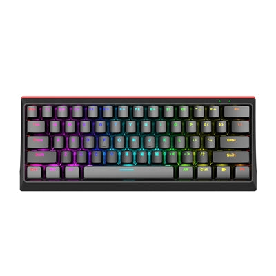 Marvo Scorpion KG962-UK USB Mechanical gaming Keyboard with Red Mechanical Switches, 60% Compact Design with detachable USB Type-C Cable, Adjustable Rainbow Backlights, Anti-ghosting N-Key Rollover