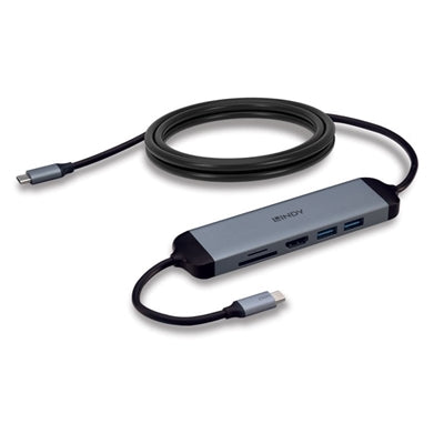 Lindy DST-Micro 140 Laptop Docking Station with USB-C, 1x 4K HDMI and Pass-Through Charging