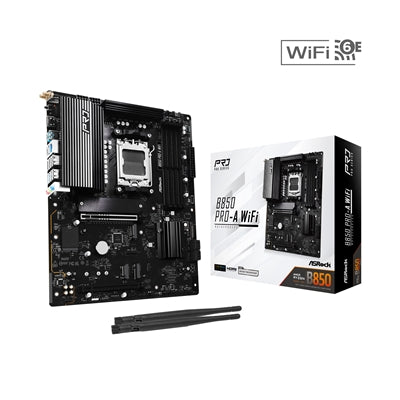 ASRock B850 Pro-A WiFi AMD AM5 Socket Motherboard, ATX, 4x DDR5 Slots, 4x M.2 Sockets, 2.5GbE LAN, Wi-Fi 6E, 1x HDMI Port / 1x USB-C