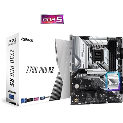 ASRock Z790 Pro RS Intel 1700 Socket Motherboard, ATX, 4x DDR5 Slots, 5x M.2 Sockets, 2x USB-C Port, Fitted I/O Shield, 2.5GbE LAN, 1x DisplayPort / 1x HDMI Port