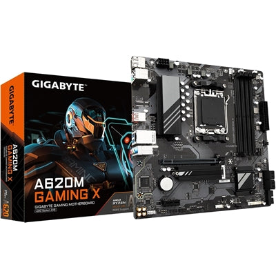 Gigabyte A620M GAMING X DDR5 Motherboard, AMD Socket AM5, 1x PCIe 4.0 x16, 1x PCIe 4.0 x4 M.2, GbE LAN, DisplayPort, HDMI, Q-Flash Plus