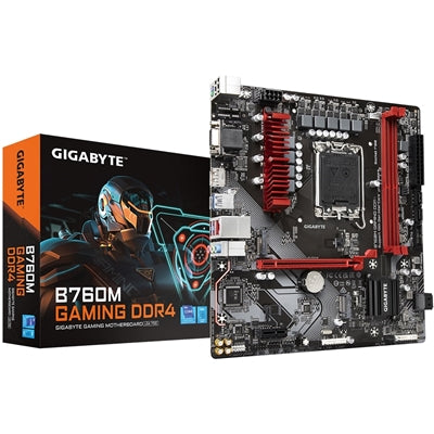 Gigabyte B760M GAMING DDR4 Intel 1700 Socket Motherboard, Micro-ATX, 2x DDR4 Slots, 2x M.2 Sockets, 1x USB-C Port, 2.5GbE LAN, 1x D-Sub / 1x DisplayPort / 1x HDMI Port