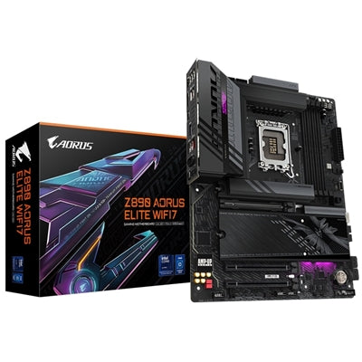 Gigabyte Z890 AORUS ELITE WIFI7 Intel 1851 Socket Motherboard, ATX, 4x DDR5 Slots, 4x M.2 Sockets, 2x USB-C Port, Fitted I/O Shield, 2.5GbE LAN, Wi-Fi 7, 1x DisplayPort / 1x HDMI / 1x USB-C (USB4)