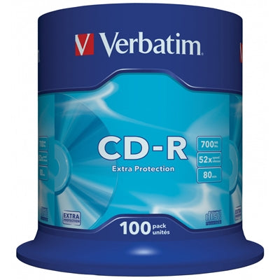 Verbatim CD-R 52X 700MB 100 Pack Spindle Datalife Plus