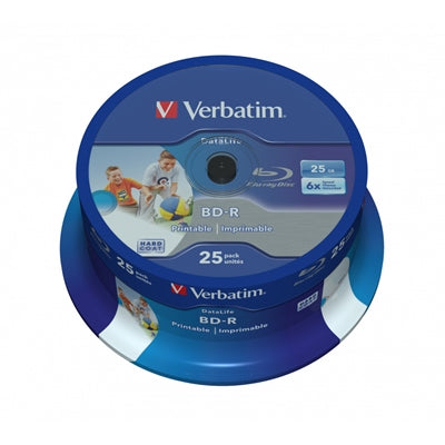 Verbatim BD-R SL Datalife 25GB 6X 25 Pack Spindle Wide Printable NO ID