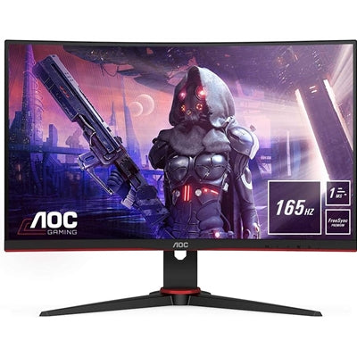 AOC C24G2AE/BK 24 Inch Curved Full HD VA Monitor, 165Hz, 1ms, DisplayPort, HDMI, VGA, Speakers, AMD FreeSync