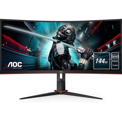 AOC CU34G2X/BK 34" WQHD 1ms VGA / HDMI / Display Port Freesync Height Adjustable Curved Monitor